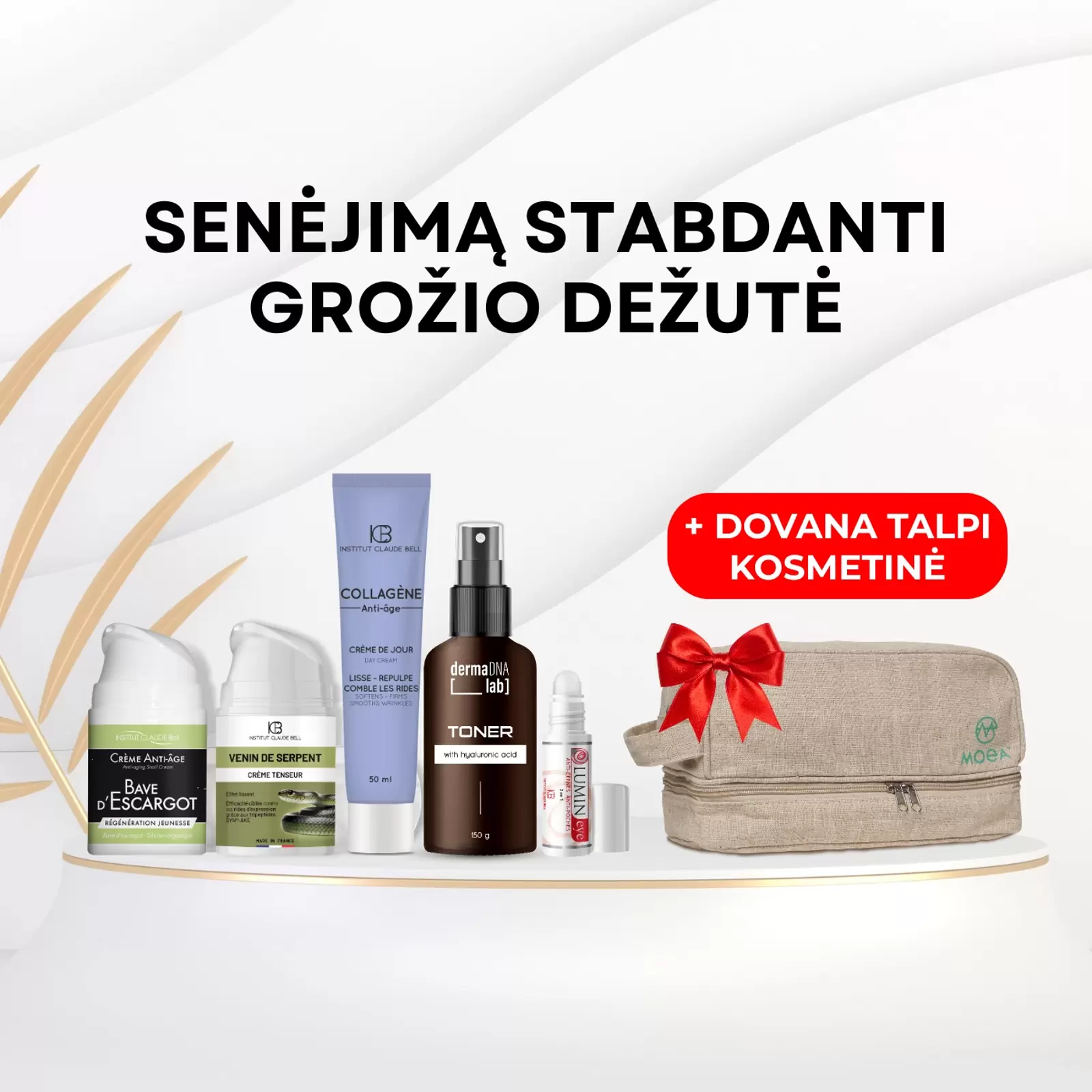 SENĖJIMĄ STABDANTI GROŽIO DĖŽUTĖ + DOVANA(talpi kosmetinė) SENĖJIMĄ STABDANTI GROŽIO DĖŽUTĖ + DOVANA(talpi kosmetinė)